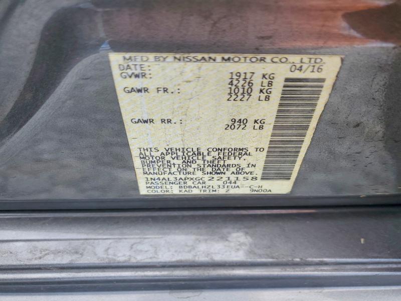 Aukcja sprzedaży 2016 Nissan Altima, vin: 1N4AL3APXGC221158, numer aukcji: 51777056