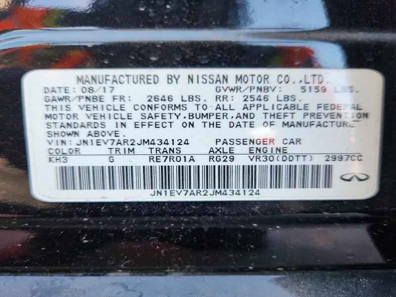 48531966 :رقم المزاد ، JN1EV7AR2JM434124 vin ، 2018 Infiniti Q50 مزاد بيع