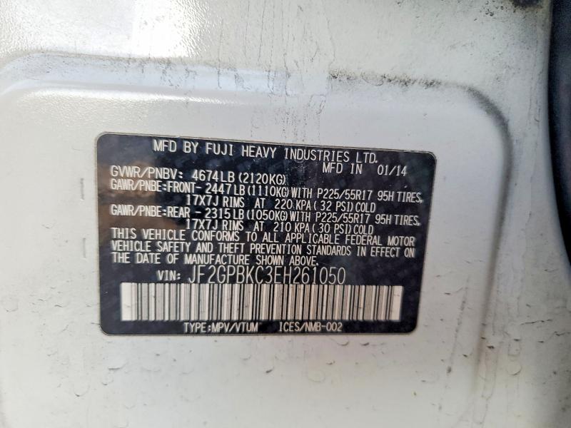 51696986 :رقم المزاد ، JF2GPBKC3EH261050 vin ، 2014 Subaru Xv Crosstrek مزاد بيع