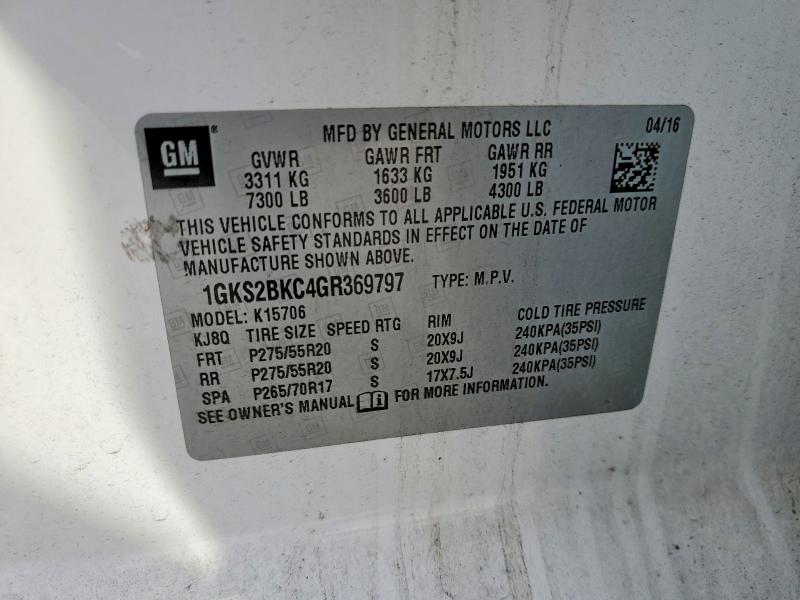 Продаж на аукціоні авто 2016 Gmc Yukon, vin: 1GKS2BKC4GR369797, номер лоту: 48964116