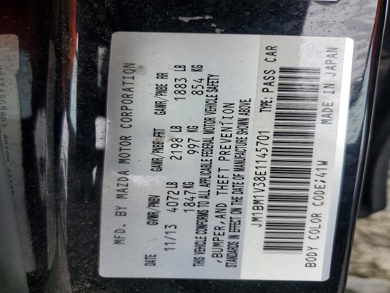 Aukcja sprzedaży 2014 Mazda 3, vin: JM1BM1V38E1145701, numer aukcji: 48152206