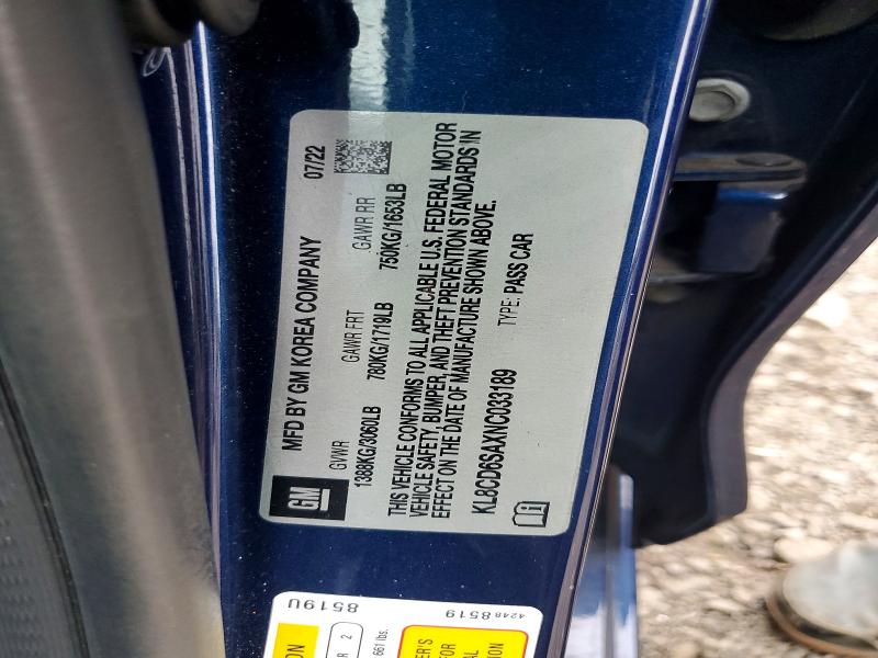 51754686 :رقم المزاد ، KL8CD6SAXNC033189 vin ، 2022 Chevrolet Spark مزاد بيع