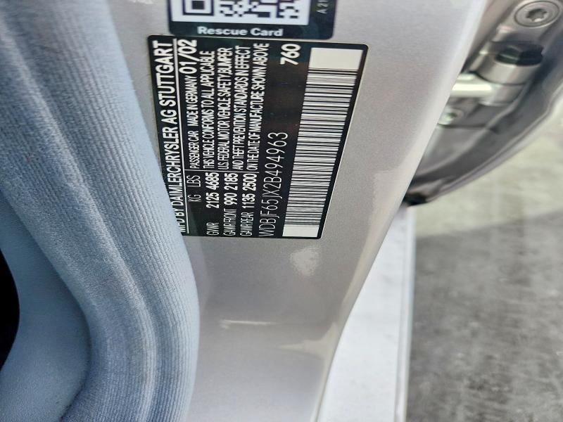 50698806 :رقم المزاد ، WDBJF65JX2B494963 vin ، 2002 Mercedes-benz E مزاد بيع