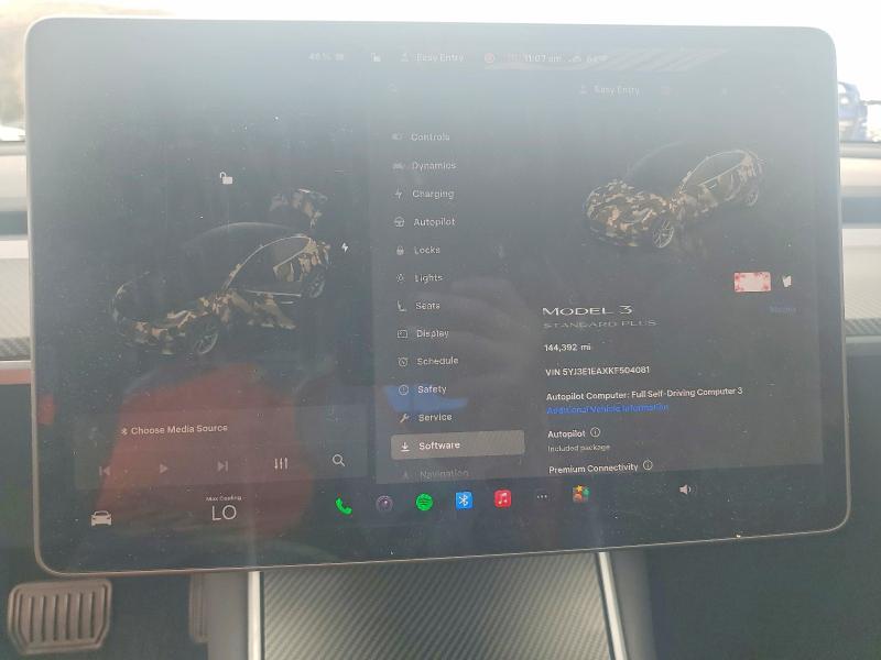 2019 Tesla Model 3 მანქანა იყიდება აუქციონზე, vin: 5YJ3E1EAXKF504081, აუქციონის ნომერი: 51156886
