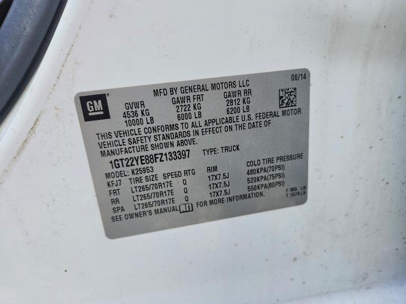 Продаж на аукціоні авто 2015 Gmc Sierra, vin: 1GT22YE88FZ133397, номер лоту: 49665886