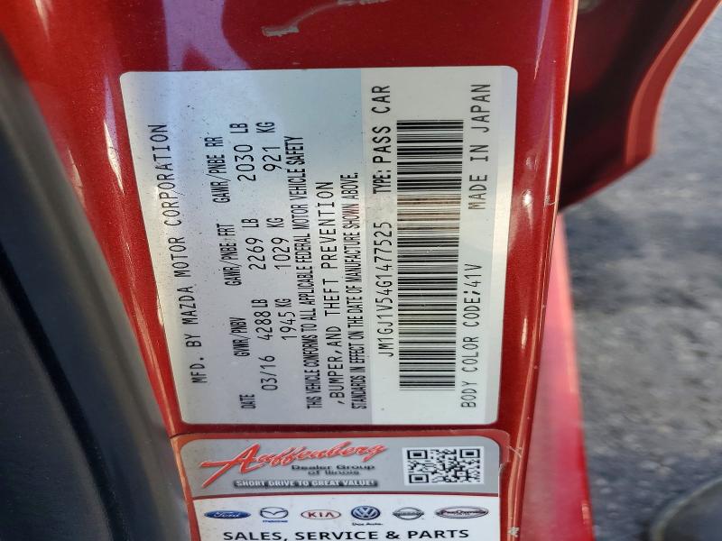 48782246 :رقم المزاد ، JM1GJ1V54G1477525 vin ، 2016 Mazda 6 مزاد بيع