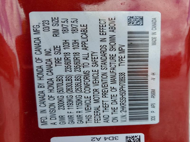 Продаж на аукціоні авто 2023 Honda Cr-v, vin: 2HKRS5H50PH708938, номер лоту: 51326636
