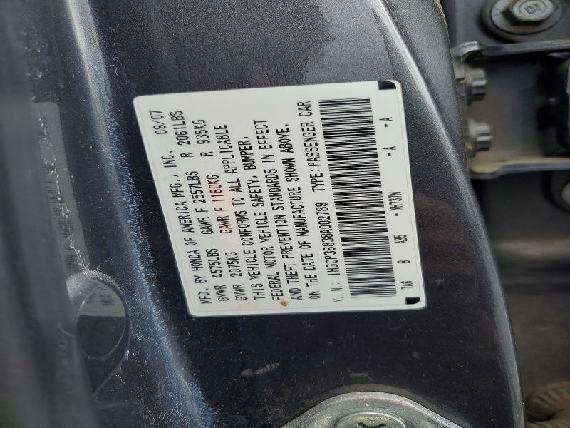 2008 Honda Accord მანქანა იყიდება აუქციონზე, vin: 1HGCP36838A002789, აუქციონის ნომერი: 51840336