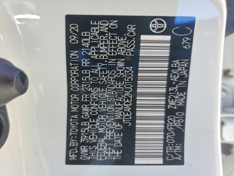 Продаж на аукціоні авто 2021 Toyota Corolla Hybrid, vin: JTDEAMDE2MJ015034, номер лоту: 49552906