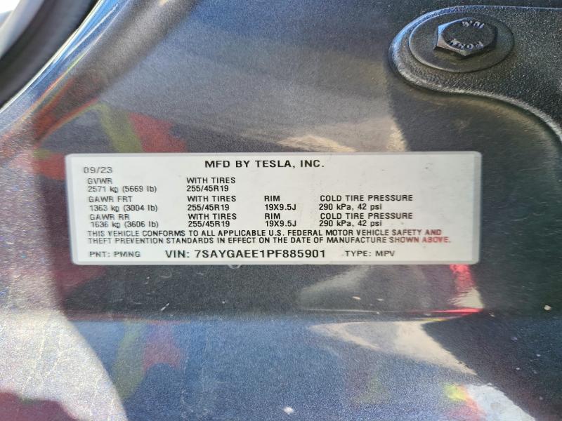 49584276 :رقم المزاد ، 7SAYGAEE1PF885901 vin ، 2023 Tesla Model Y مزاد بيع