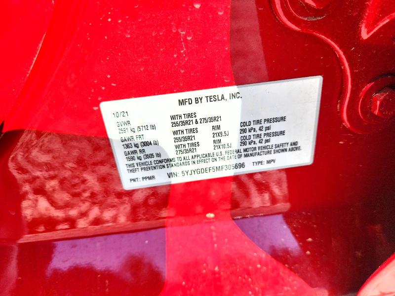 Aukcja sprzedaży 2021 Tesla Model Y, vin: 5YJYGDEF5MF305696, numer aukcji: 50728416