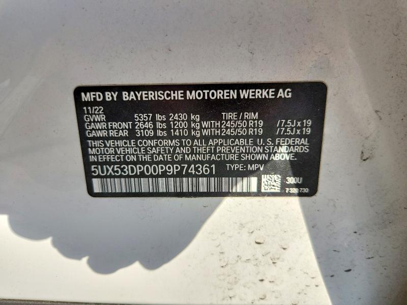Продажа на аукционе авто 2023 Bmw X3, vin: 5UX53DP00P9P74361, номер лота: 50421126