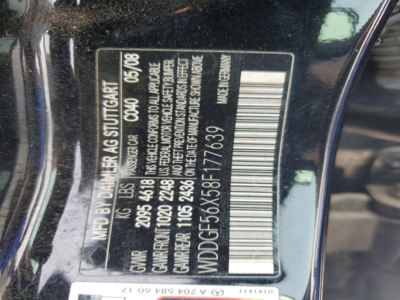 2008 Mercedes-benz C მანქანა იყიდება აუქციონზე, vin: WDDGF56X58F177639, აუქციონის ნომერი: 48683346