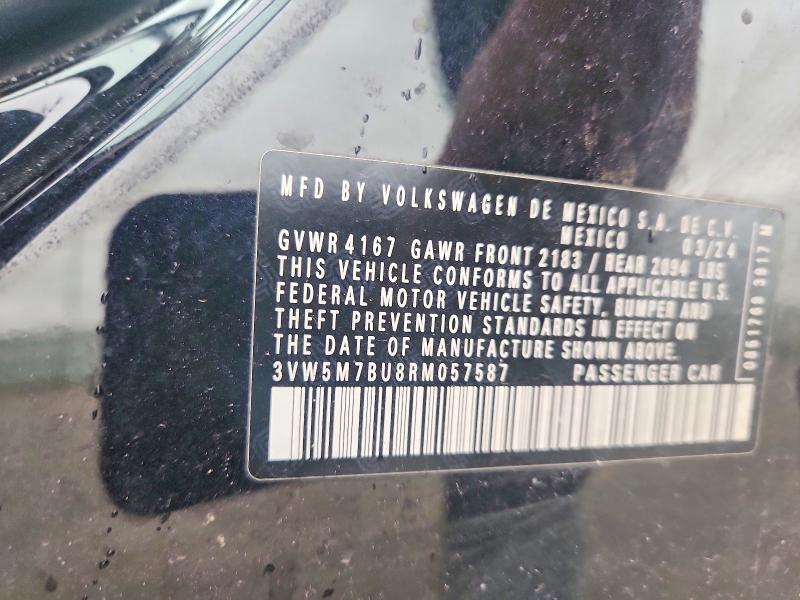 2024 Volkswagen Jetta მანქანა იყიდება აუქციონზე, vin: 3VW5M7BU8RM057587, აუქციონის ნომერი: 50636666