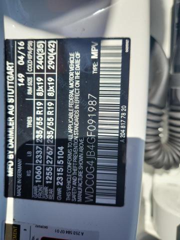 Продаж на аукціоні авто 2016 Mercedes-benz Glc, vin: WDC0G4JB4GF091987, номер лоту: 49769206