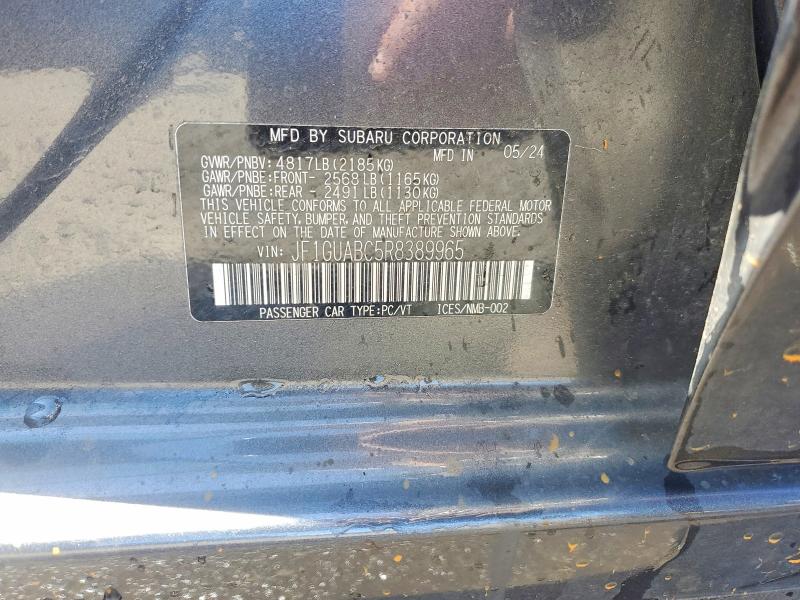 51360466 :رقم المزاد ، JF1GUABC5R8389965 vin ، 2024 Subaru Impreza مزاد بيع