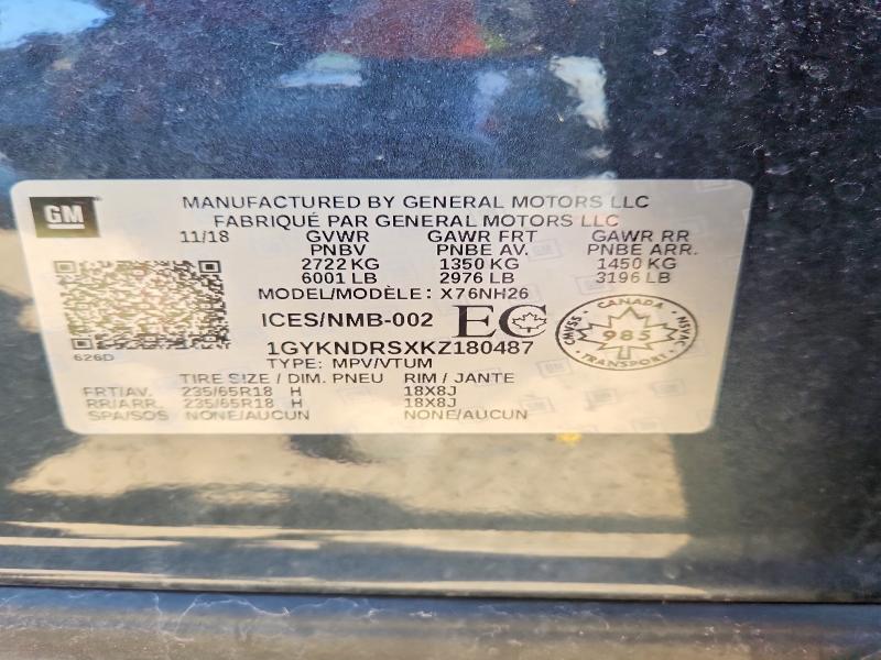 Продажа на аукционе авто 2019 Cadillac Xt5, vin: 1GYKNDRSXKZ180487, номер лота: 50298136