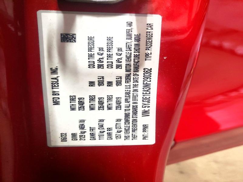 51445776 :رقم المزاد ، 5YJ3E1EA3NF290362 vin ، 2022 Tesla Model 3 مزاد بيع
