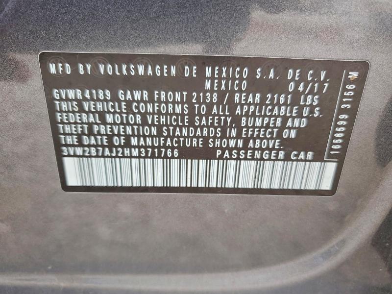 Aukcja sprzedaży 2017 Volkswagen Jetta, vin: 3VW2B7AJ2HM371766, numer aukcji: 52130096