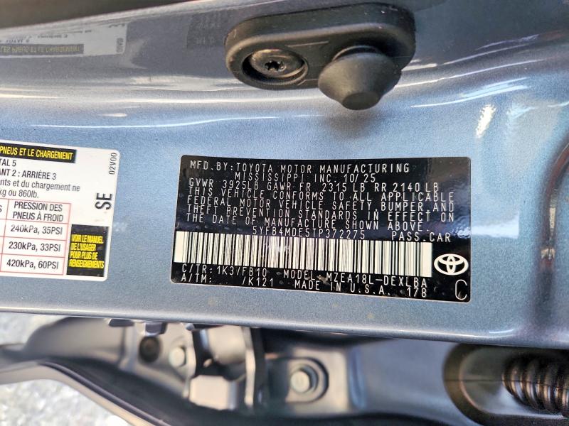 51842366 :رقم المزاد ، 5YFB4MDE5TP372275 vin ، 2026 Toyota Corolla مزاد بيع