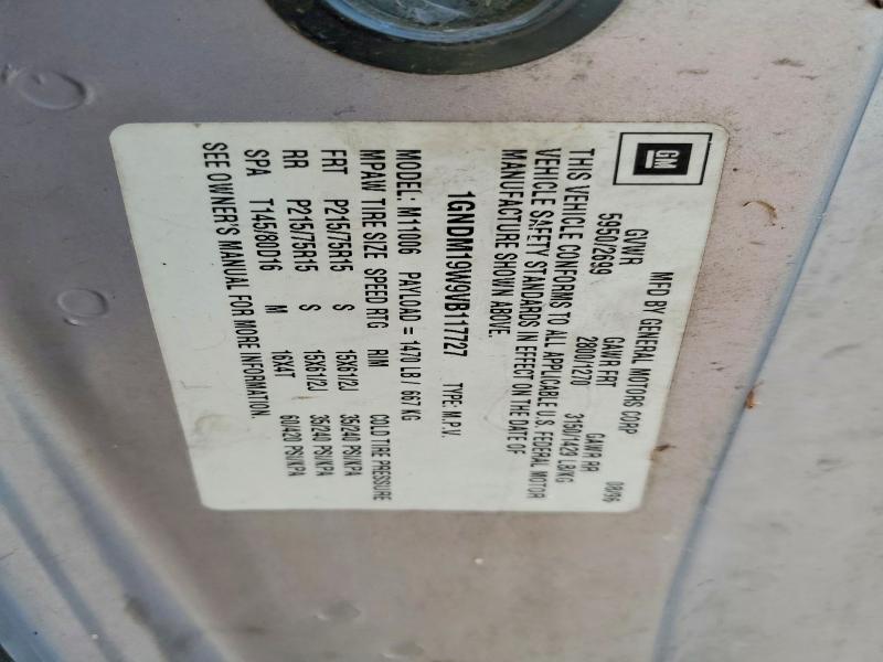 Aukcja sprzedaży 1997 Chevrolet Astro, vin: 1GNDM19W9VB117727, numer aukcji: 50634936
