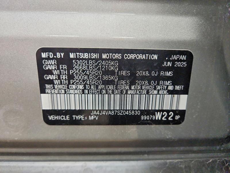Продаж на аукціоні авто 2025 Mitsubishi Outlander, vin: JA4J4VA87SZ045830, номер лоту: 51174616