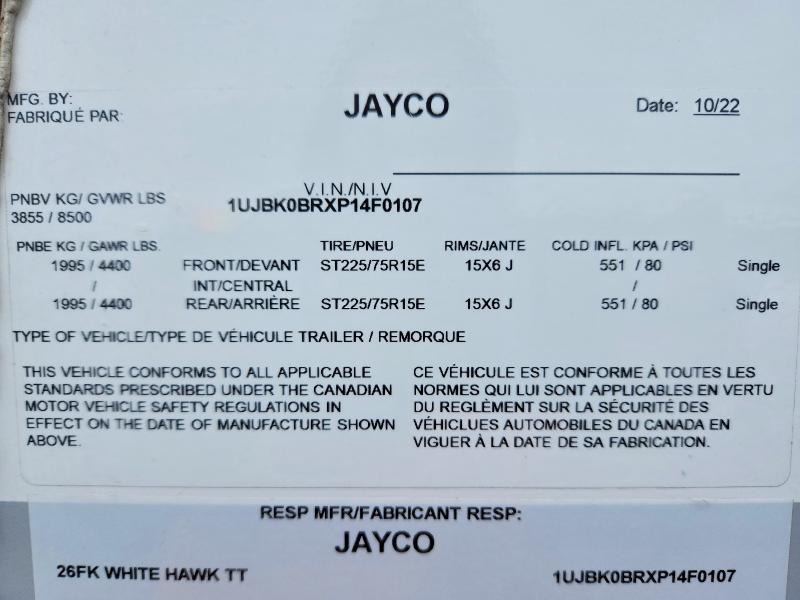Aukcja sprzedaży 2023 Jayco White Hawk, vin: 1UJBK0BRXP14F0107, numer aukcji: 48272976