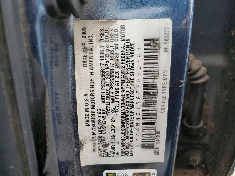 Aukcja sprzedaży 2005 Mitsubishi Endeavor, vin: 4A4MN21S05E062788, numer aukcji: 47388976