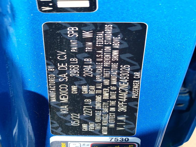Продаж на аукціоні авто 2022 Kia Forte, vin: 3KPF44AC7NE493026, номер лоту: 49155686