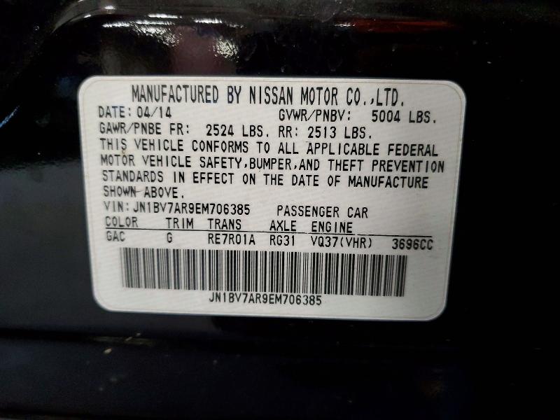 50357326 :رقم المزاد ، JN1BV7AR9EM706385 vin ، 2014 Infiniti Q50 مزاد بيع