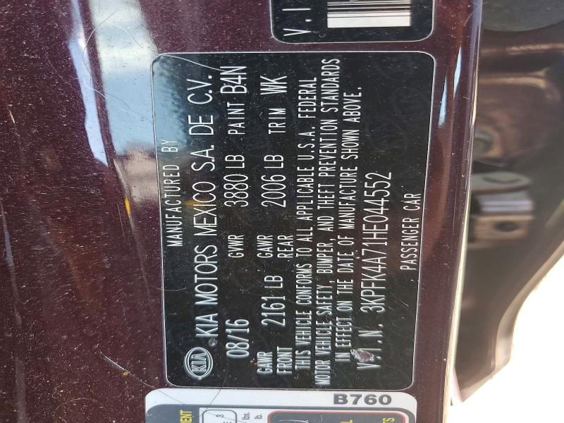 Продаж на аукціоні авто 2017 Kia Forte, vin: 3KPFK4A71HE044552, номер лоту: 51137596