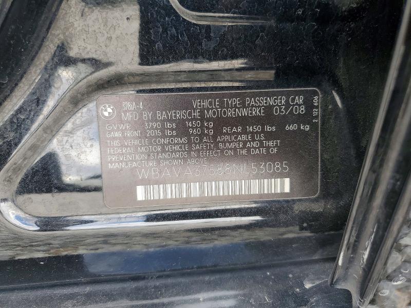 Aukcja sprzedaży 2008 Bmw 328, vin: WBAVA37588NL53085, numer aukcji: 49807536
