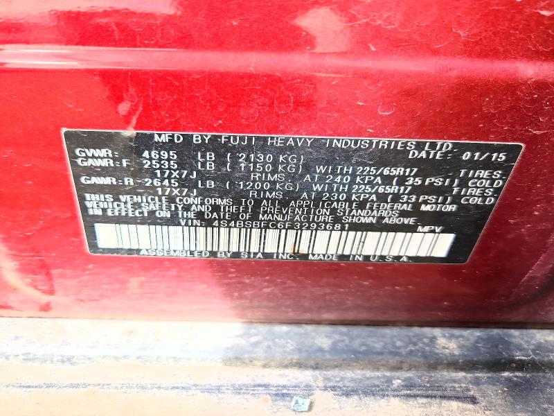 Aukcja sprzedaży 2015 Subaru Outback, vin: 4S4BSBFC6F3293681, numer aukcji: 48935416