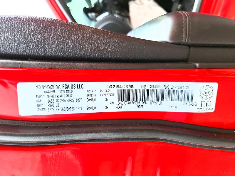 Aukcja sprzedaży 2019 Dodge Durango, vin: 1C4SDJCT4KC745280, numer aukcji: 51791266