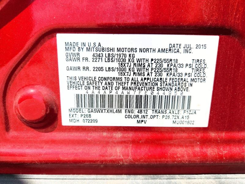Продажа на аукционе авто 2015 Mitsubishi Outlander Sport, vin: 4A4AP4AW7FE044950, номер лота: 51312016