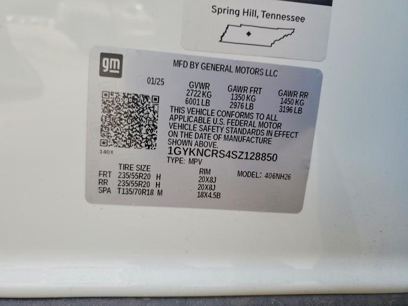51324216 :رقم المزاد ، 1GYKNCRS4SZ128850 vin ، 2025 Cadillac Xt5 مزاد بيع