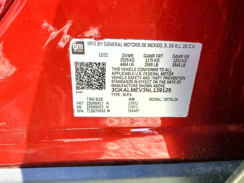 49889656 :رقم المزاد ، 3GKALMEV3NL139125 vin ، 2022 Gmc Terrain مزاد بيع