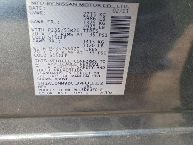 Продаж на аукціоні авто 2013 Infiniti Jx35, vin: 5N1AL0MM9DC340112, номер лоту: 49000866