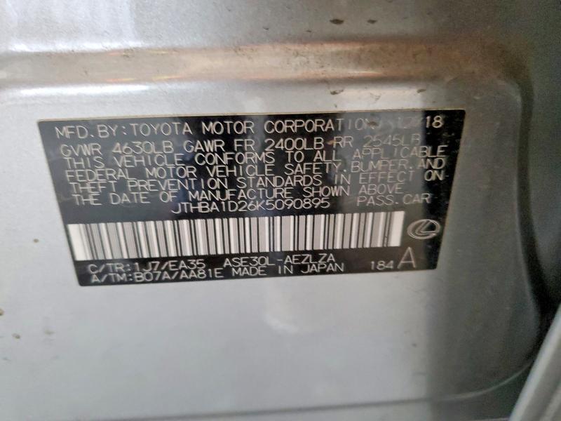 Продажа на аукционе авто 2019 Lexus Is, vin: JTHBA1D26K5090895, номер лота: 46780236