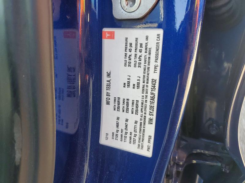 Aukcja sprzedaży 2018 Tesla Model 3, vin: 5YJ3E1EA6JF154432, numer aukcji: 50519366