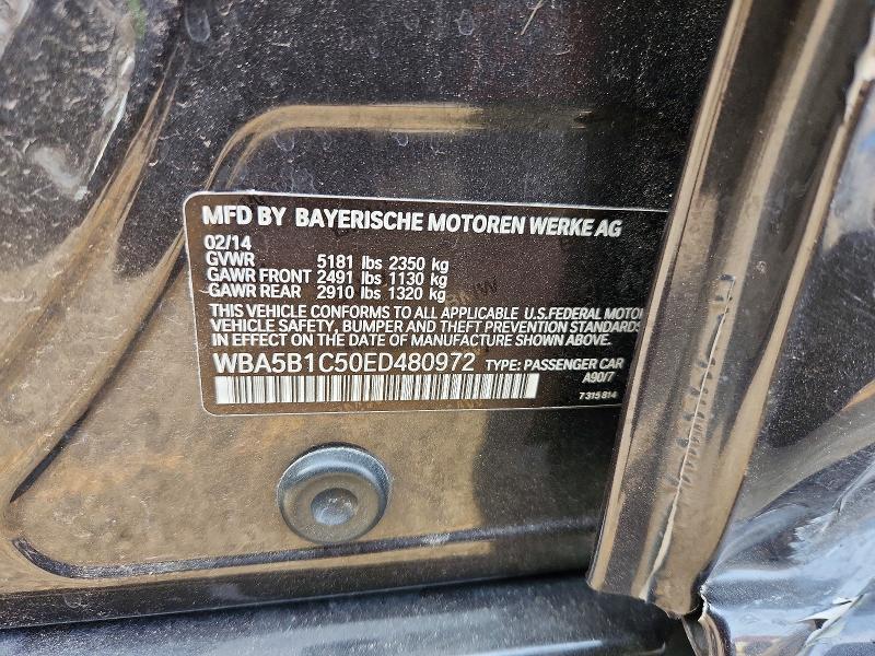 2014 Bmw 535 მანქანა იყიდება აუქციონზე, vin: WBA5B1C50ED480972, აუქციონის ნომერი: 49757526