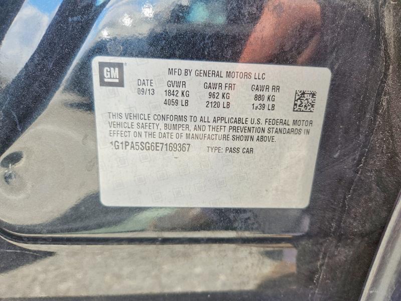 48966166 :رقم المزاد ، 1G1PA5SG6E7169367 vin ، 2014 Chevrolet Cruze مزاد بيع