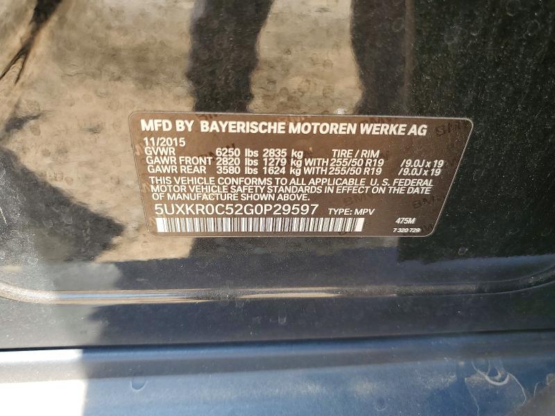 Aukcja sprzedaży 2016 Bmw X5, vin: 5UXKR0C52G0P29597, numer aukcji: 51065226