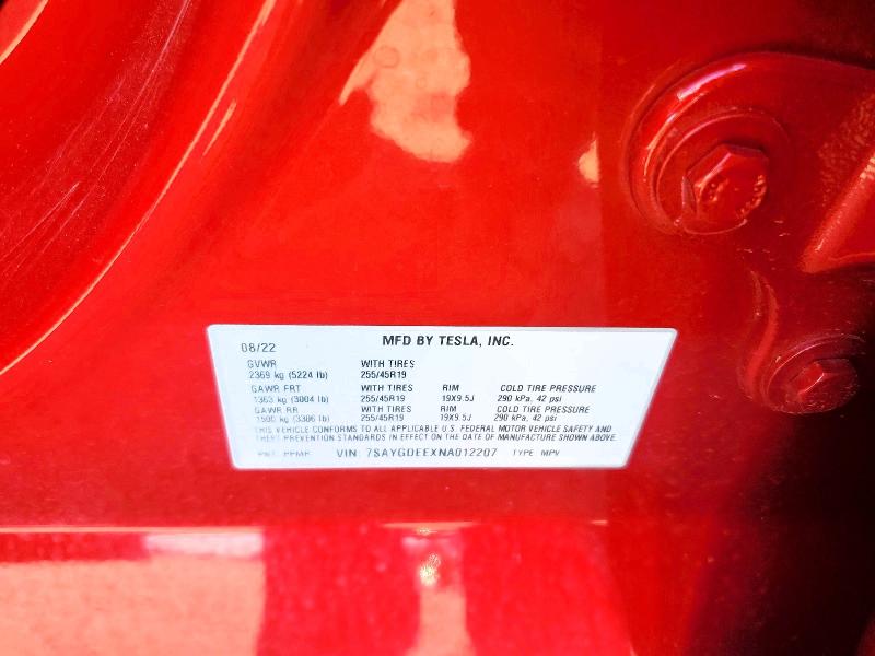 Aukcja sprzedaży 2022 Tesla Model Y, vin: 7SAYGDEEXNA012207, numer aukcji: 50057756