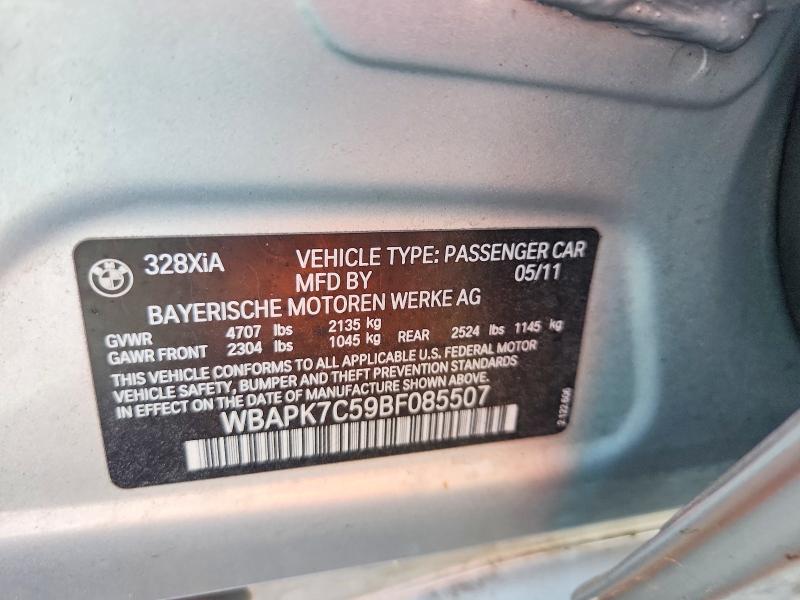 49368116 :رقم المزاد ، WBAPK7C59BF085507 vin ، 2011 Bmw 328 مزاد بيع