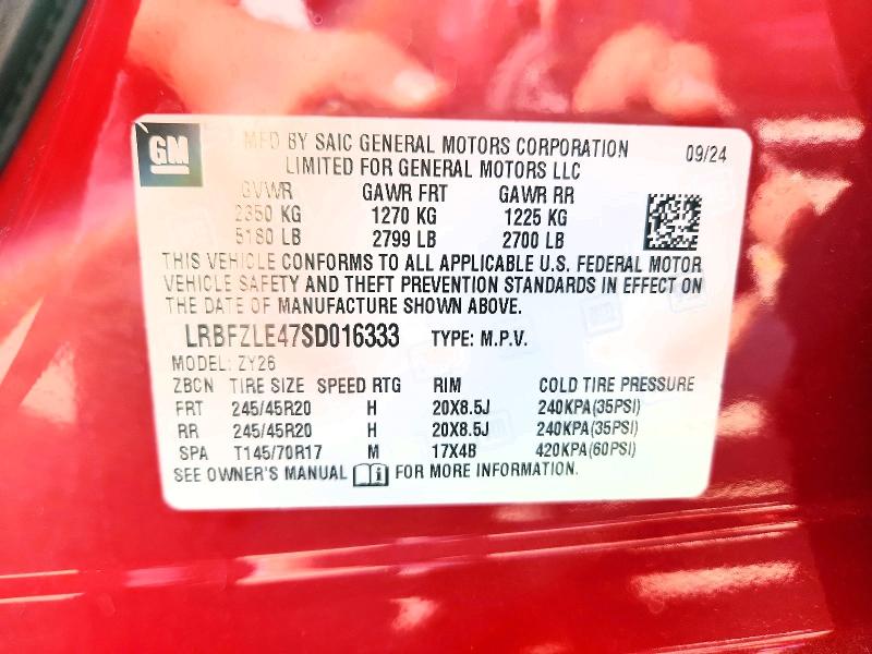 Продажа на аукционе авто 2025 Buick Envision, vin: LRBFZLE47SD016333, номер лота: 49064516