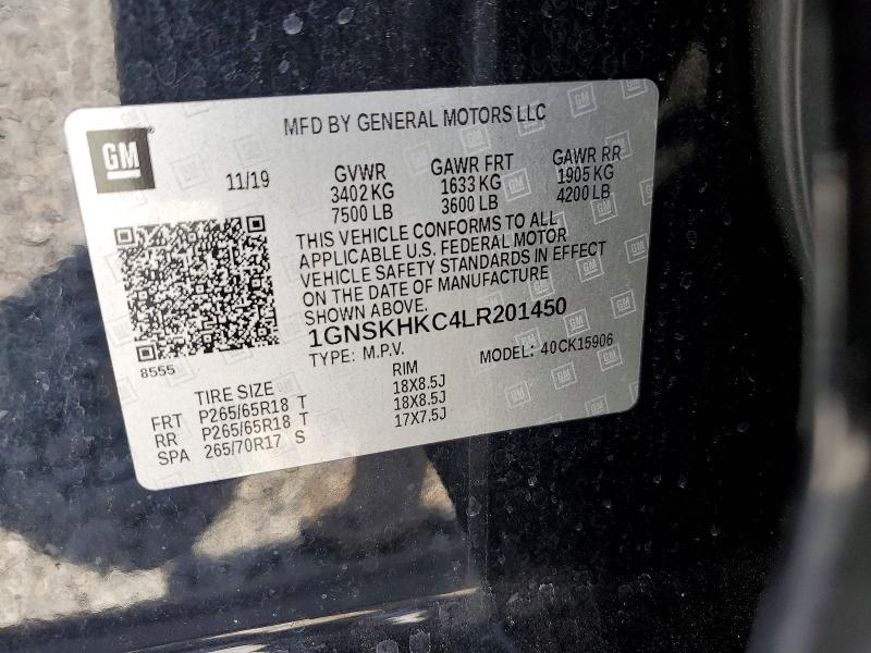 Продажа на аукционе авто 2020 Chevrolet Suburban, vin: 1GNSKHKC4LR201450, номер лота: 51063706