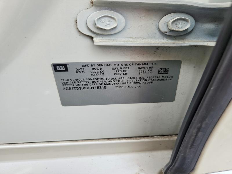 49535726 :رقم المزاد ، 2G61T5S32D9116315 vin ، 2013 Cadillac Xts مزاد بيع