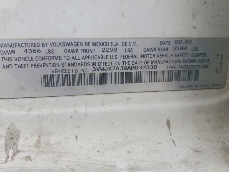 48422076 :رقم المزاد ، 3VWJX7AJ9AM032330 vin ، 2010 Volkswagen Jetta مزاد بيع