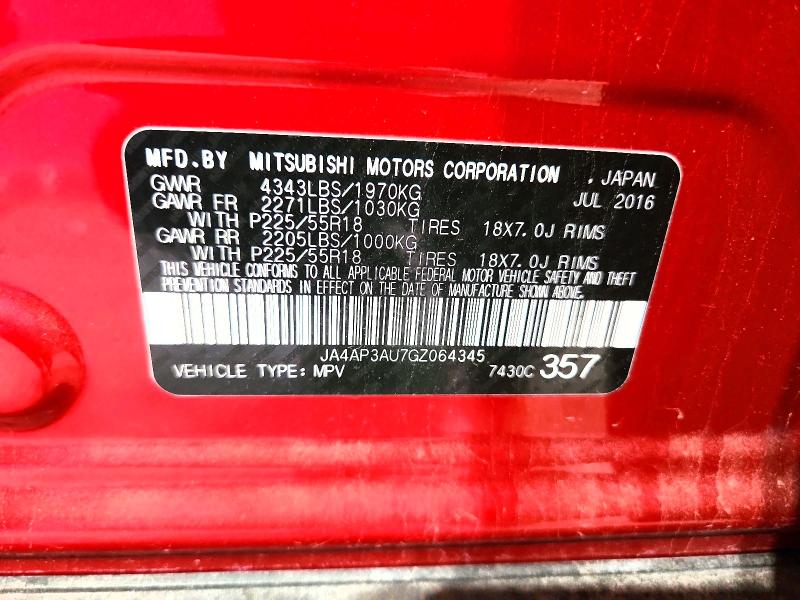 Продаж на аукціоні авто 2016 Mitsubishi Outlander Sport, vin: JA4AP3AU7GZ064345, номер лоту: 48353566